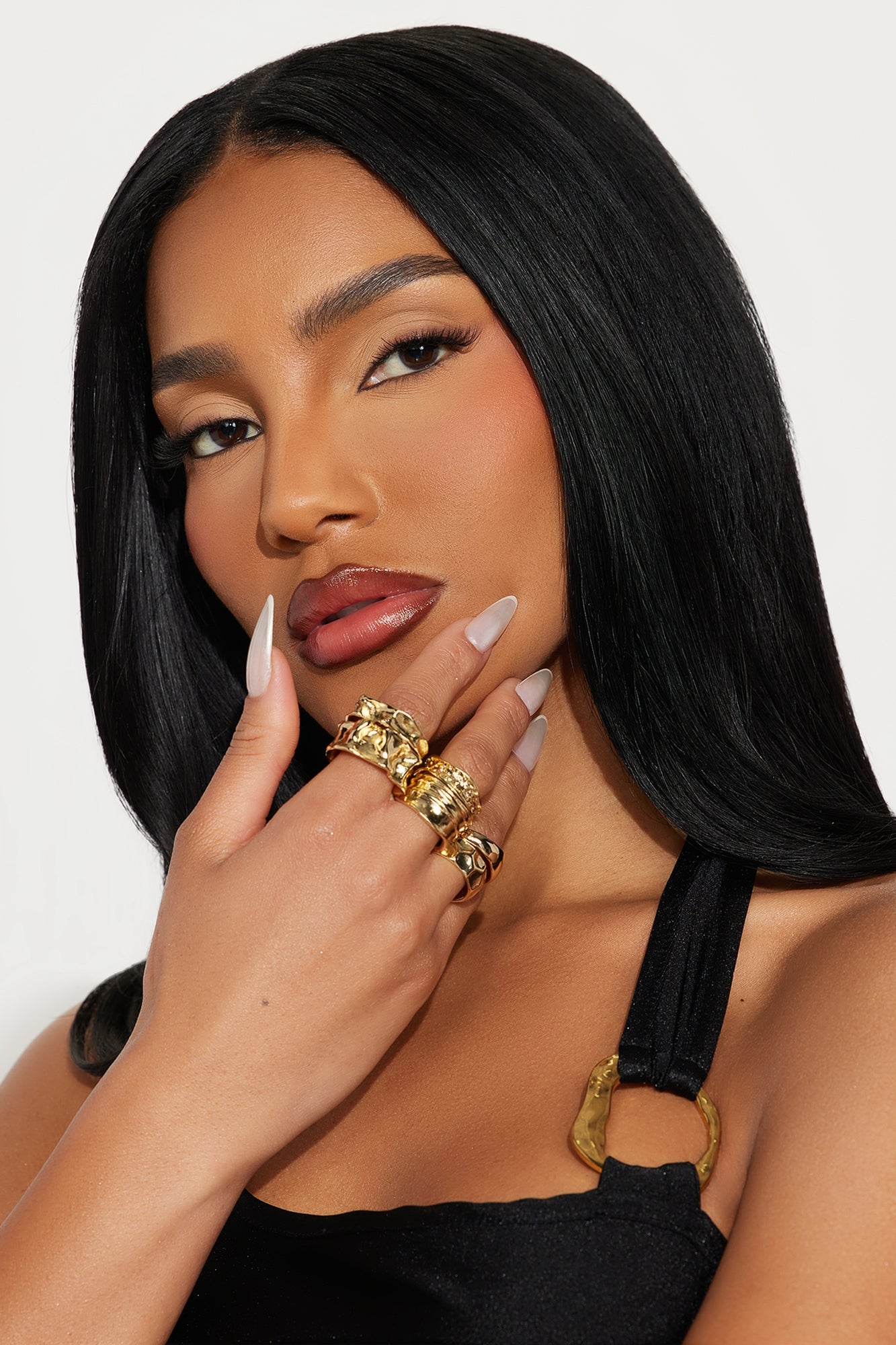 Yours Truly 5 Piece Ring Set - Gold