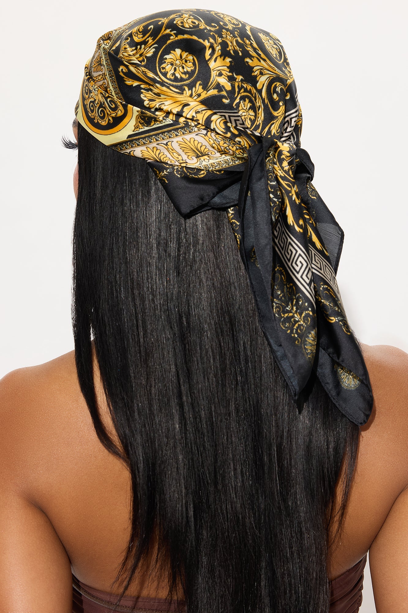 Luxury State Of Mind Silky Head Scarf - Black