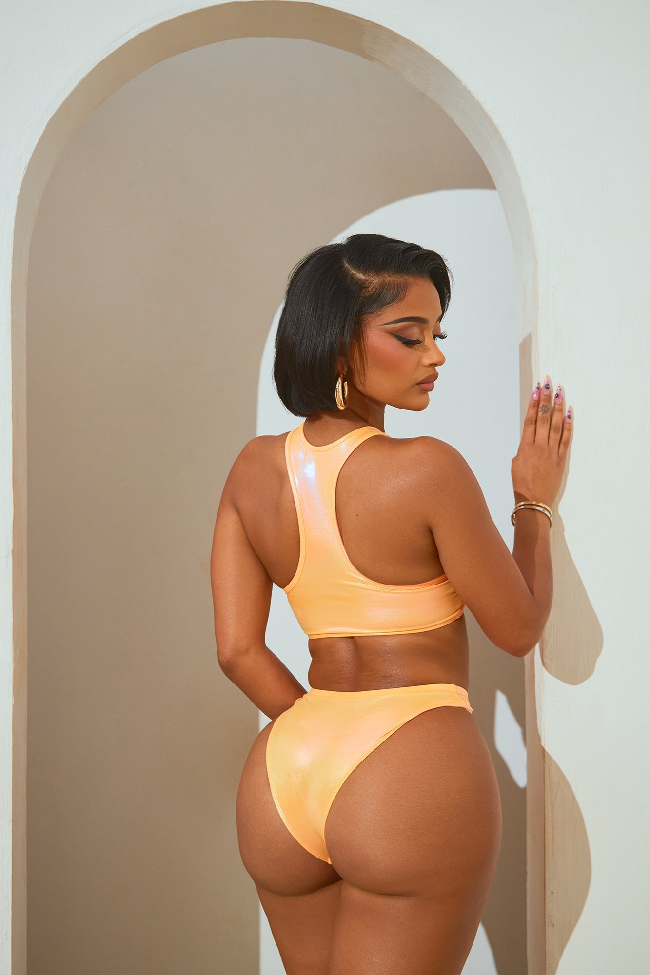 Summer Fever Shimmer Racerback 2 Piece Bikini - Orange
