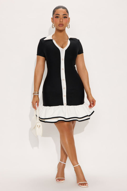 Ruth Bandage Mini Dress - Black/combo