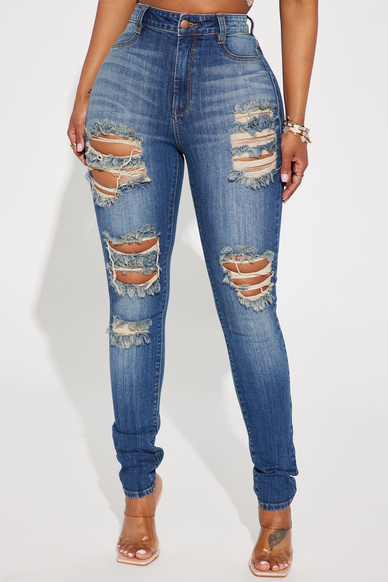 Tough It Up Stretch Skinny Jeans - Dark Wash
