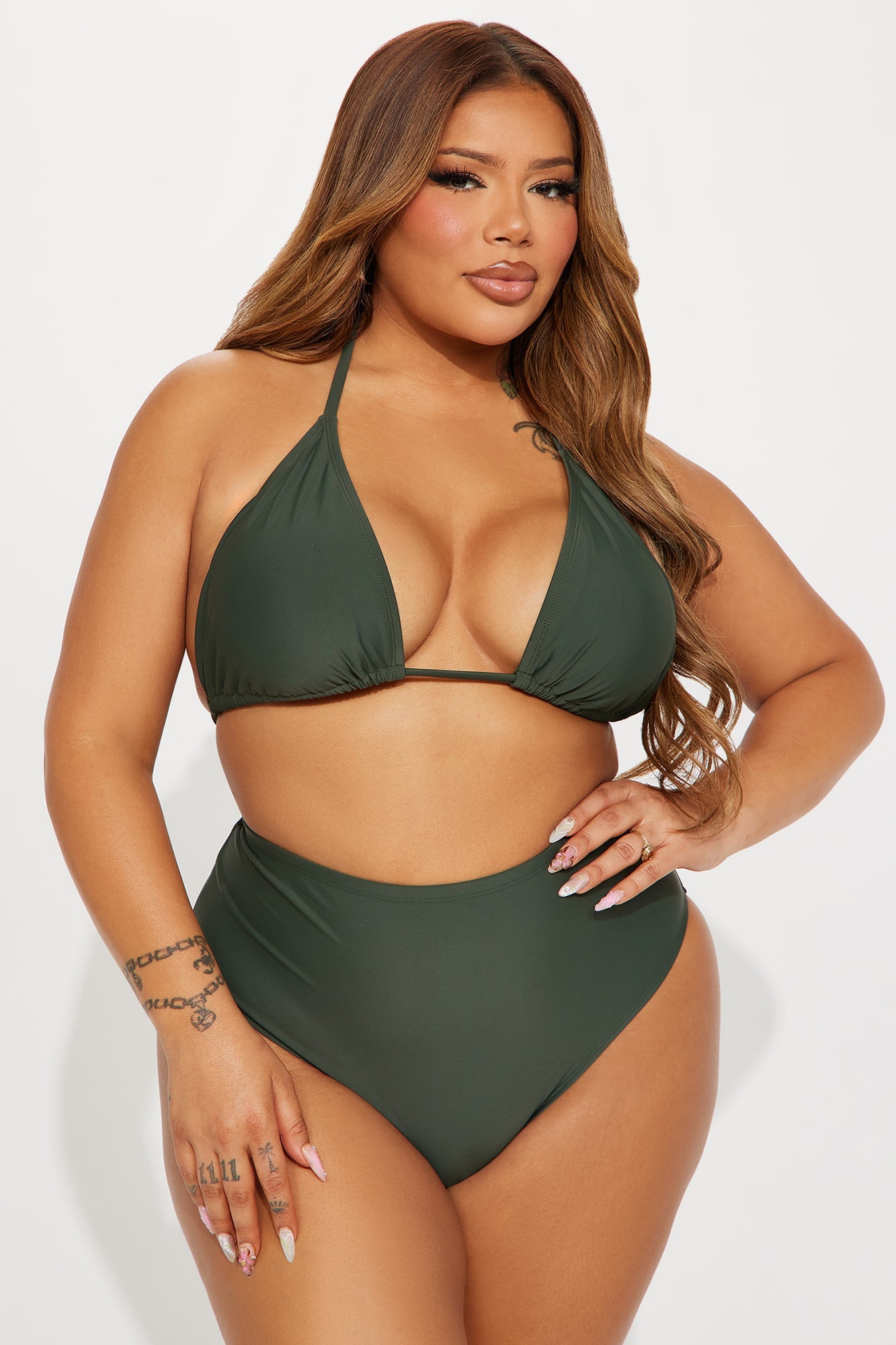 Maui Mix And Match Triangle Bikini Top - Olive