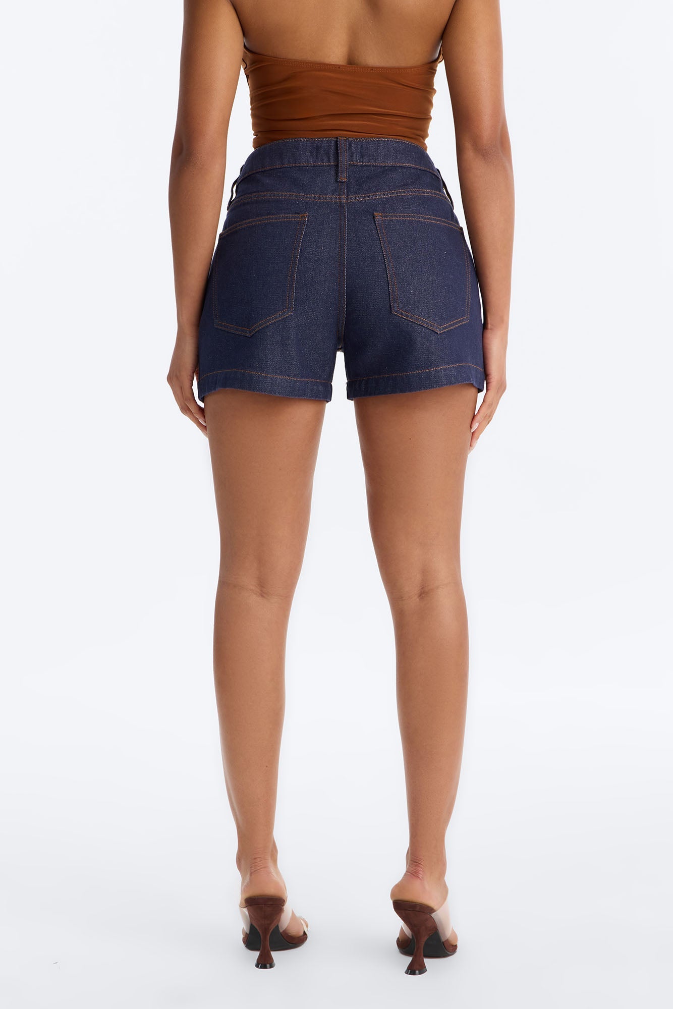 Heatwave Honey High Rise Denim Shorts - Dark Denim