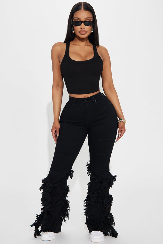 Making A Connection Stretch Bootcut Jeans - Black