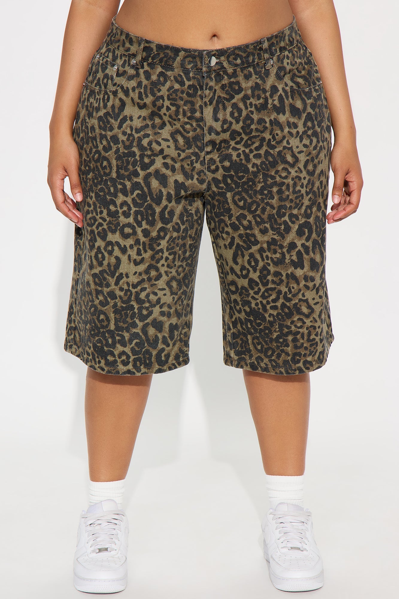 What Do You Know Leopard Bermuda Short - Brown/combo