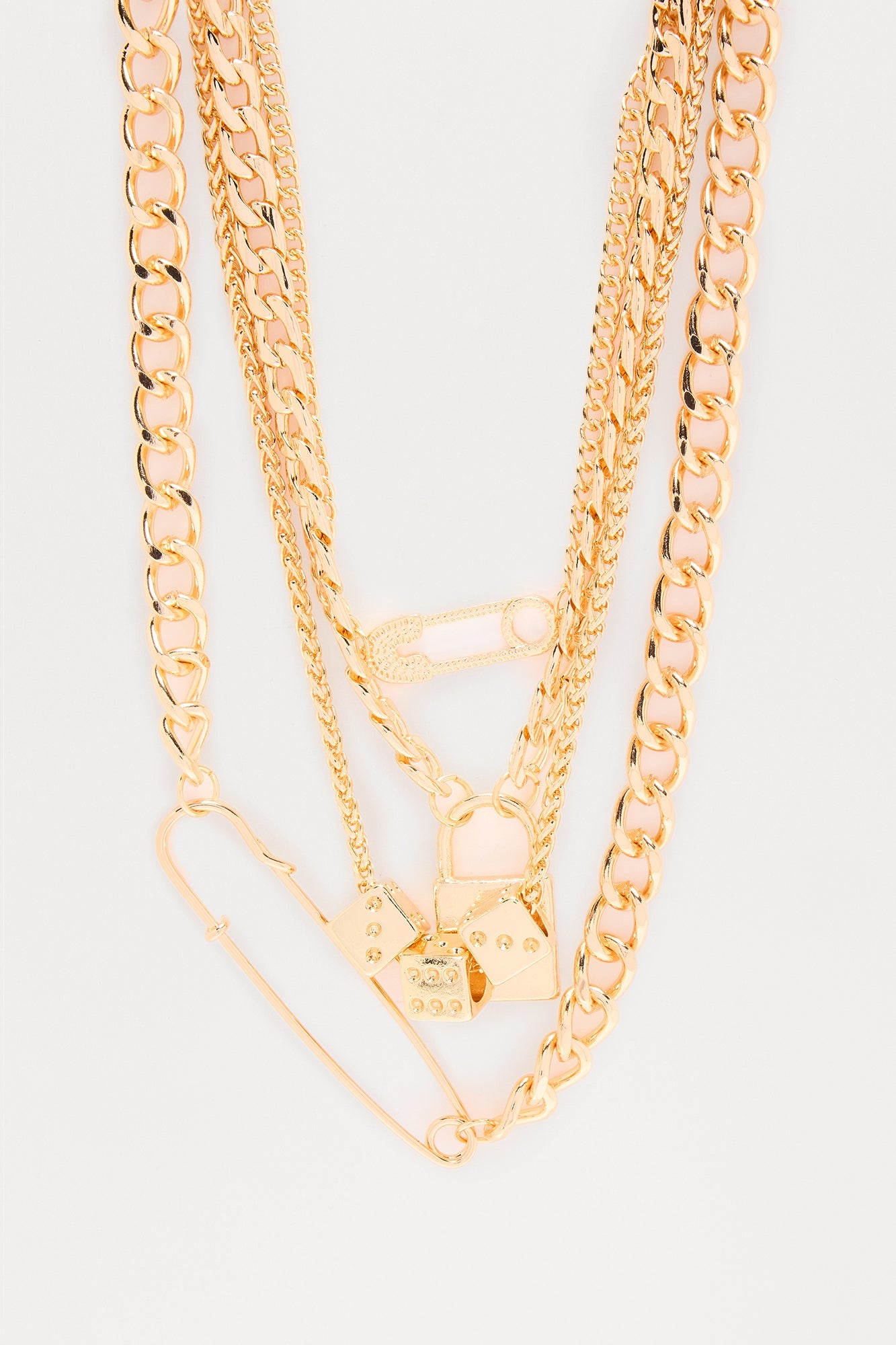 On A Roll Statement Layered Necklace - Gold