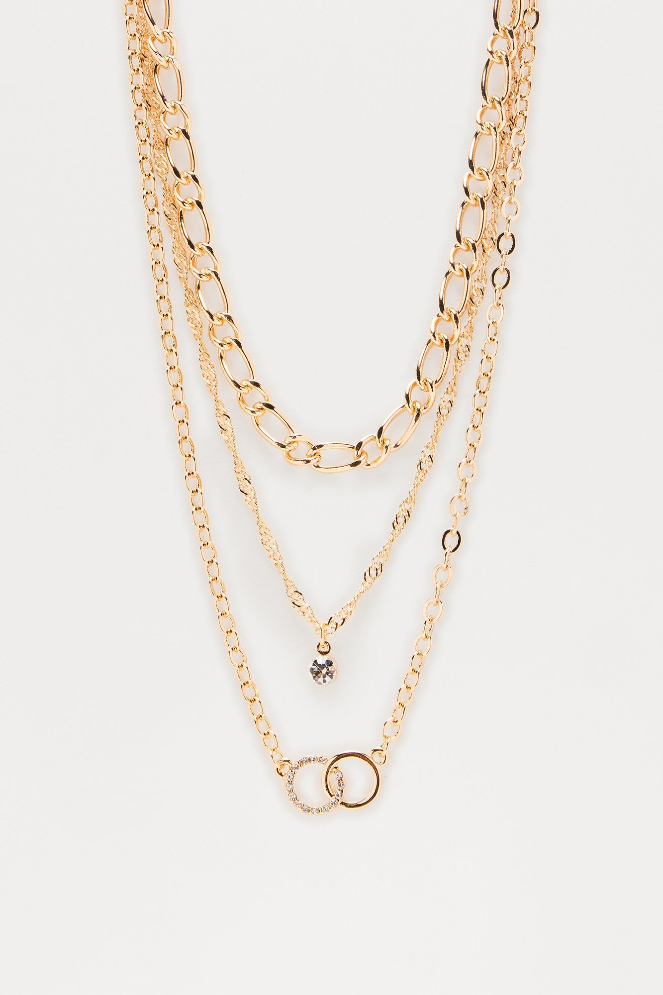 Infinite Glam Layered Necklace - Gold