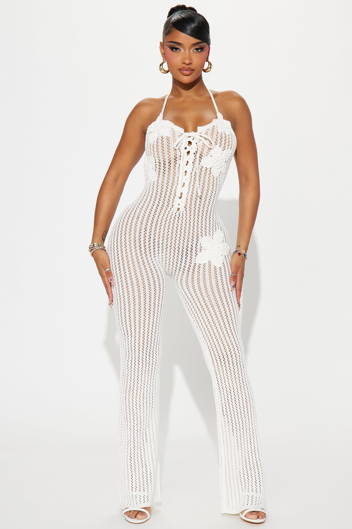Kayley Crochet Jumpsuit - Cream