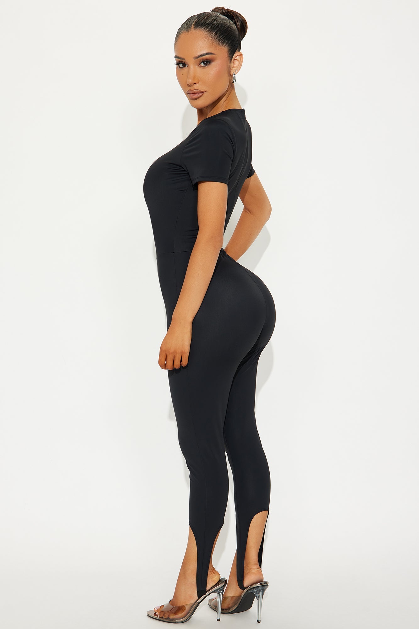 Elahni Short Sleeve Capri Jumpsuit - Black