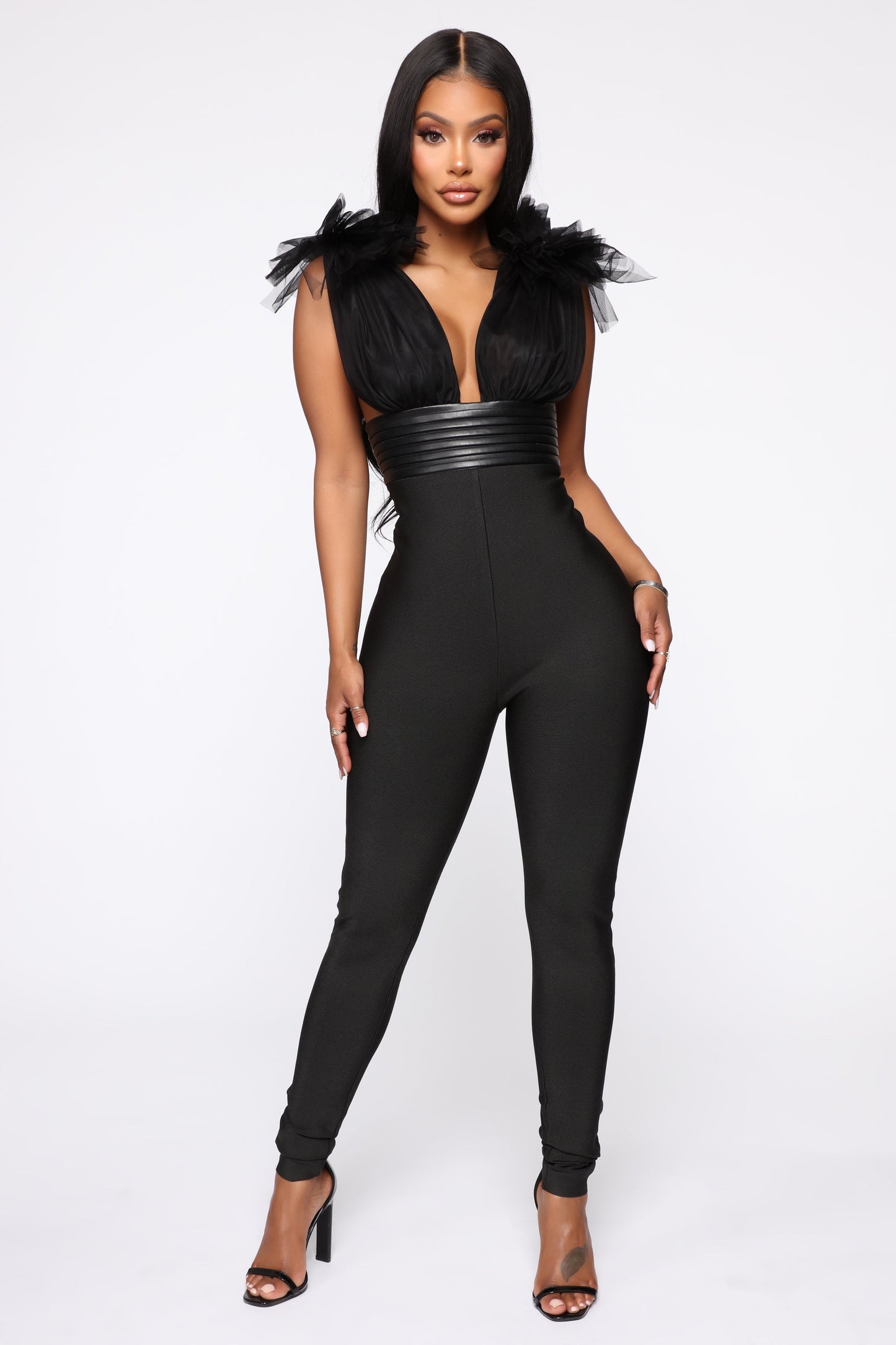 Editorial Bandage Jumpsuit - Black