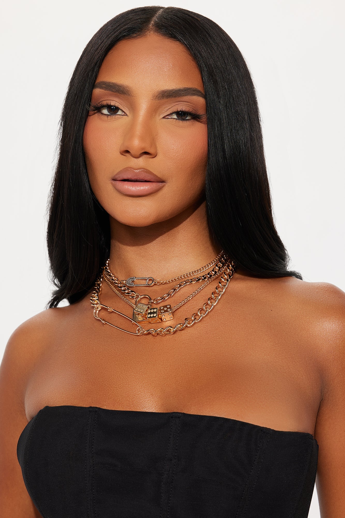 On A Roll Statement Layered Necklace - Gold