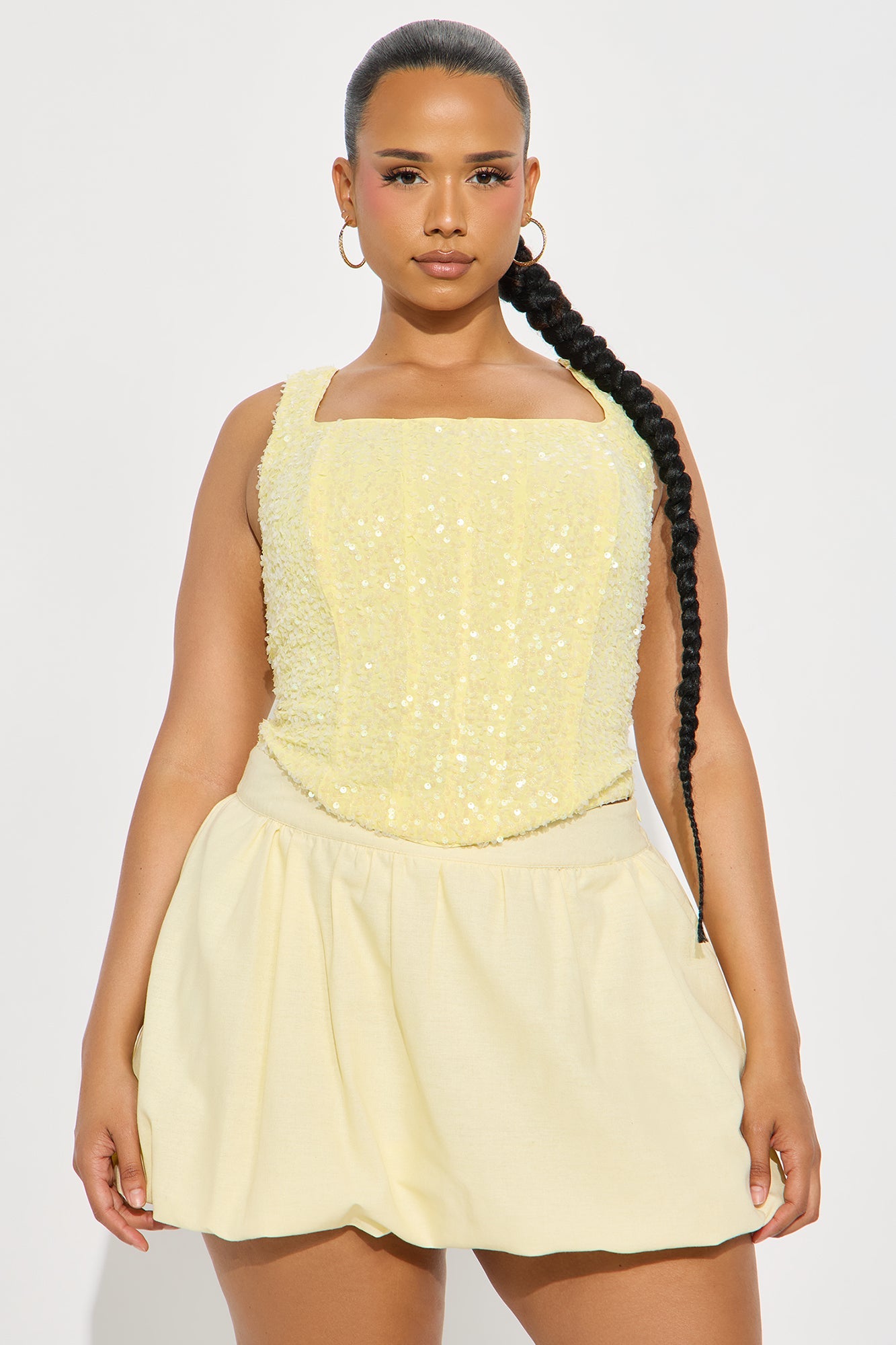 Show Me Love Sequin Corset - Butter Yellow