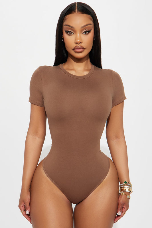 Cambria Short Sleeve Bodysuit - Chestnut