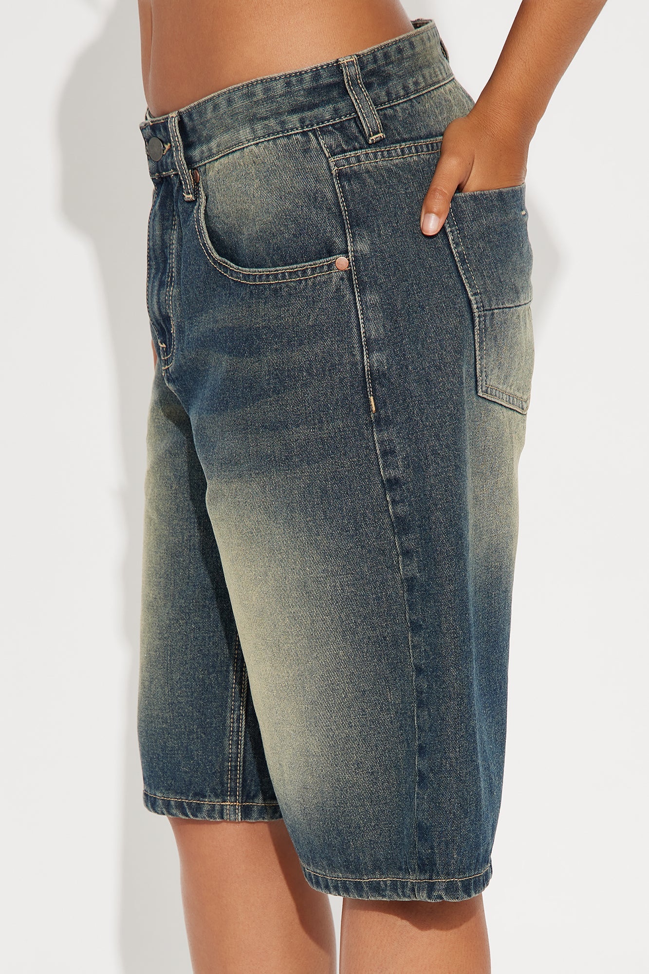 Basic Tinted Denim Jorts - Vintage Wash
