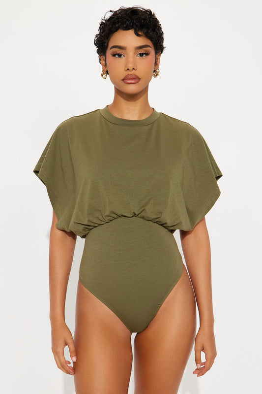 Weekend Plans Short Sleeve Bodysuit - Olive