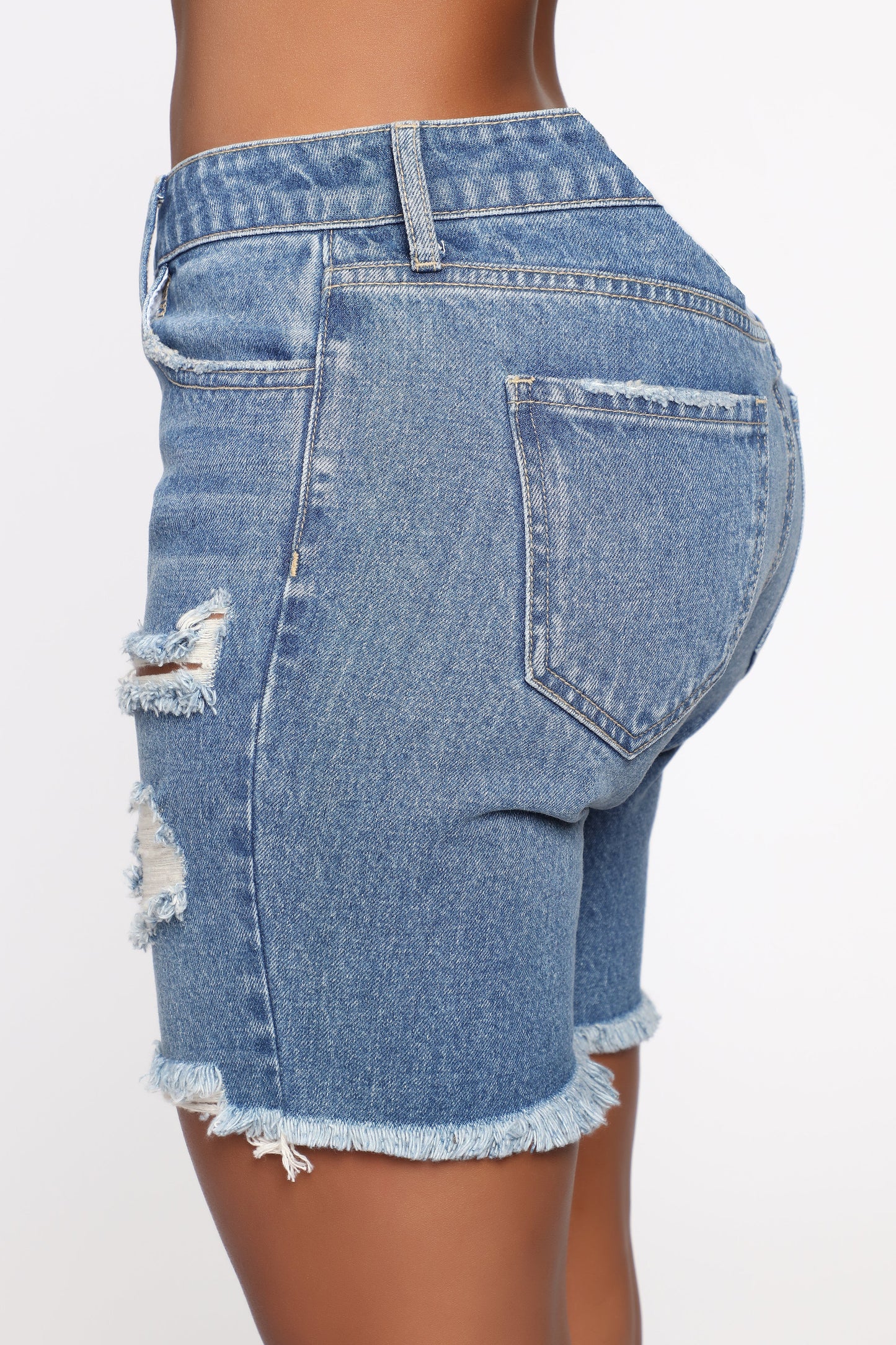 This Time Around Bermuda Shorts - Medium Blue Wash