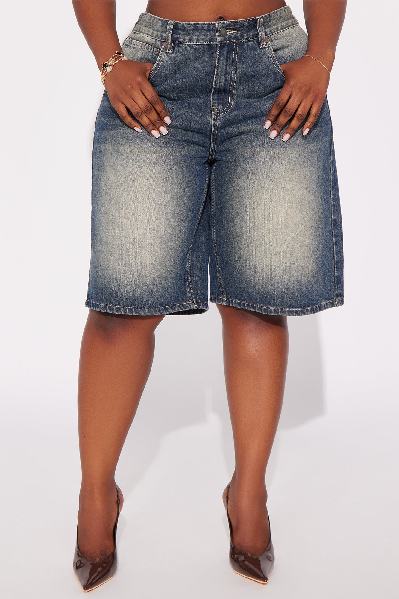 Basic Tinted Denim Jorts - Vintage Wash