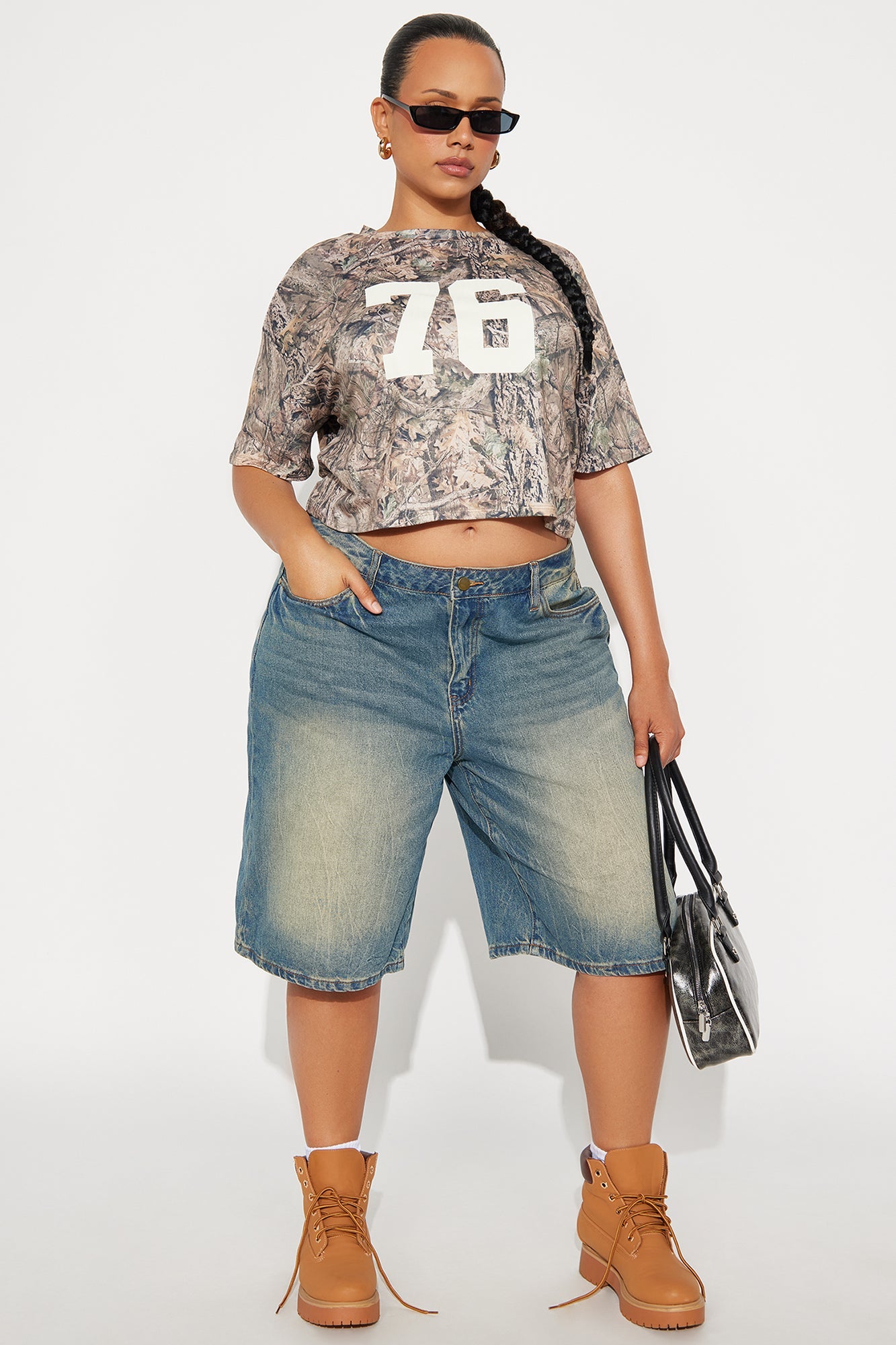 Someone Else Tinted Denim Jorts - Vintage Wash