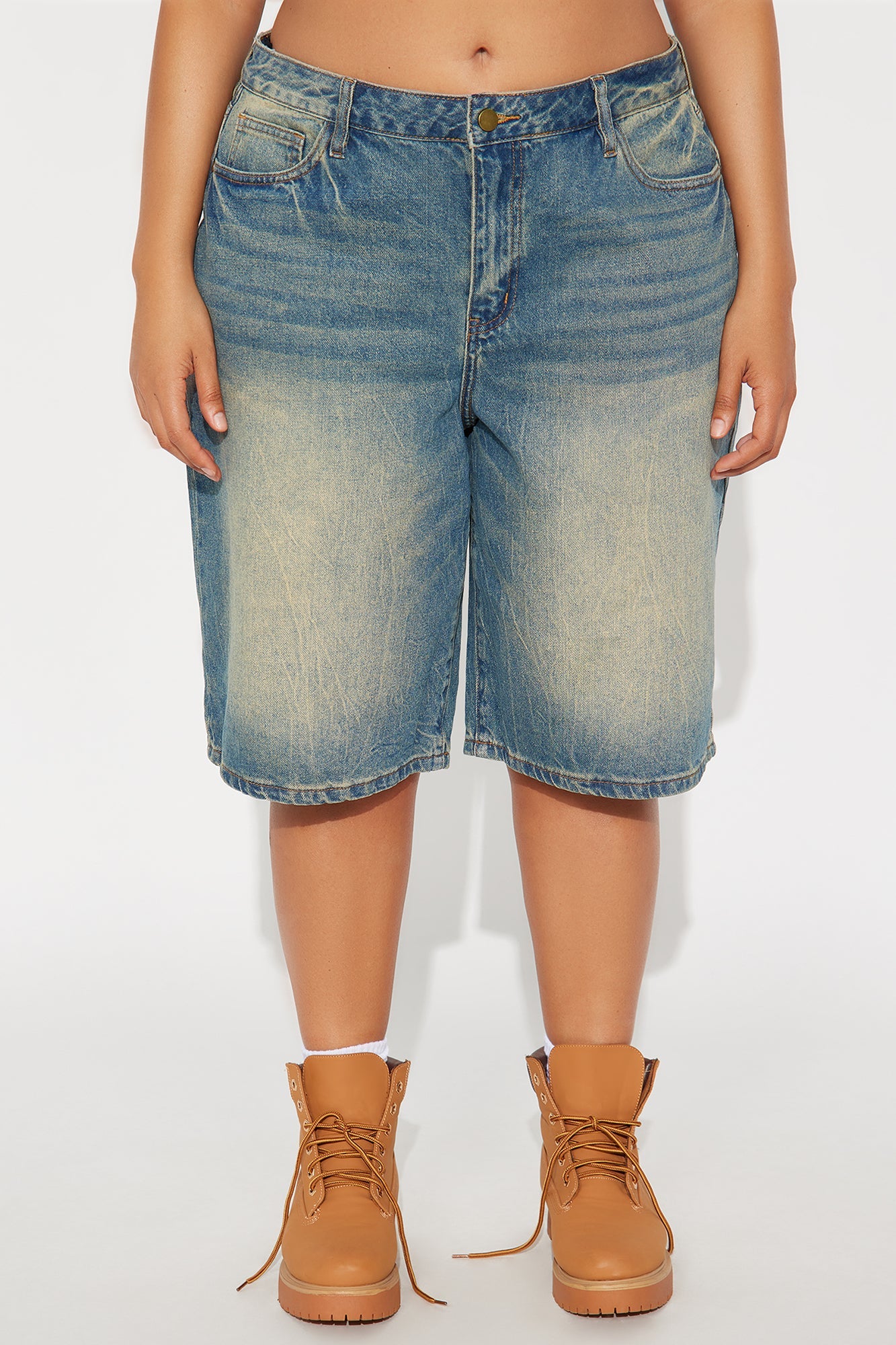 Someone Else Tinted Denim Jorts - Vintage Wash