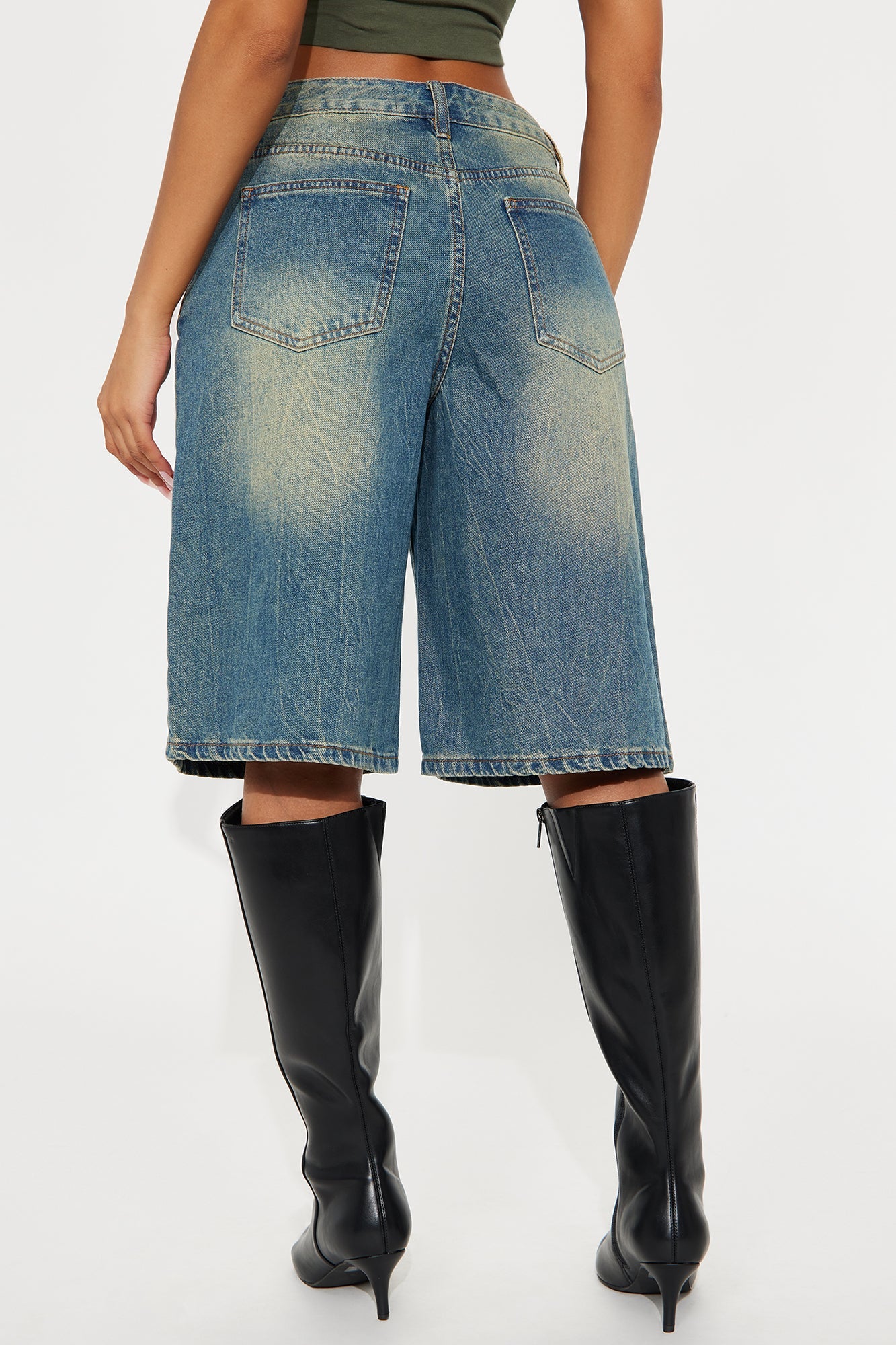 Someone Else Tinted Denim Jorts - Vintage Wash