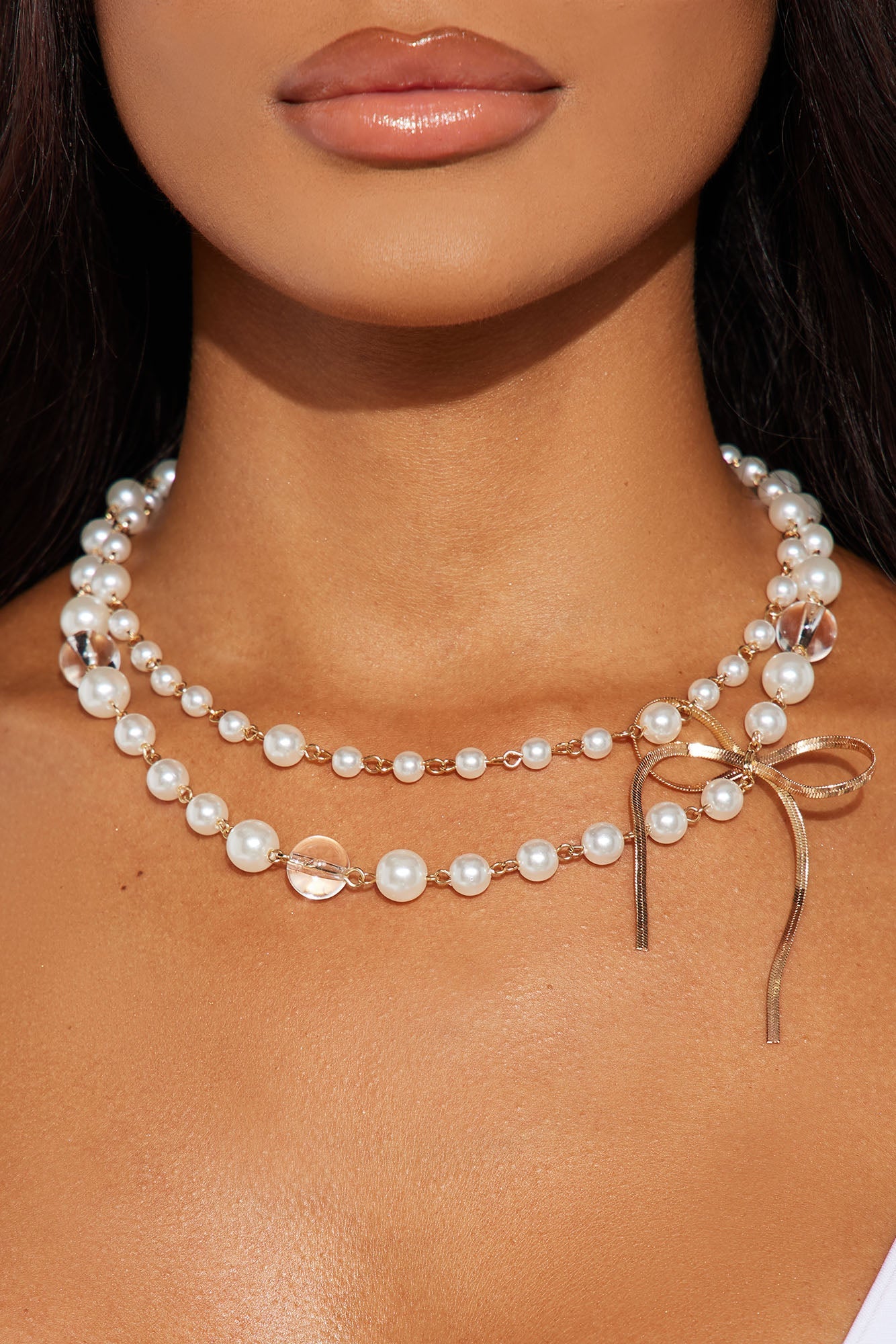 Lady May Necklace - White/Gold