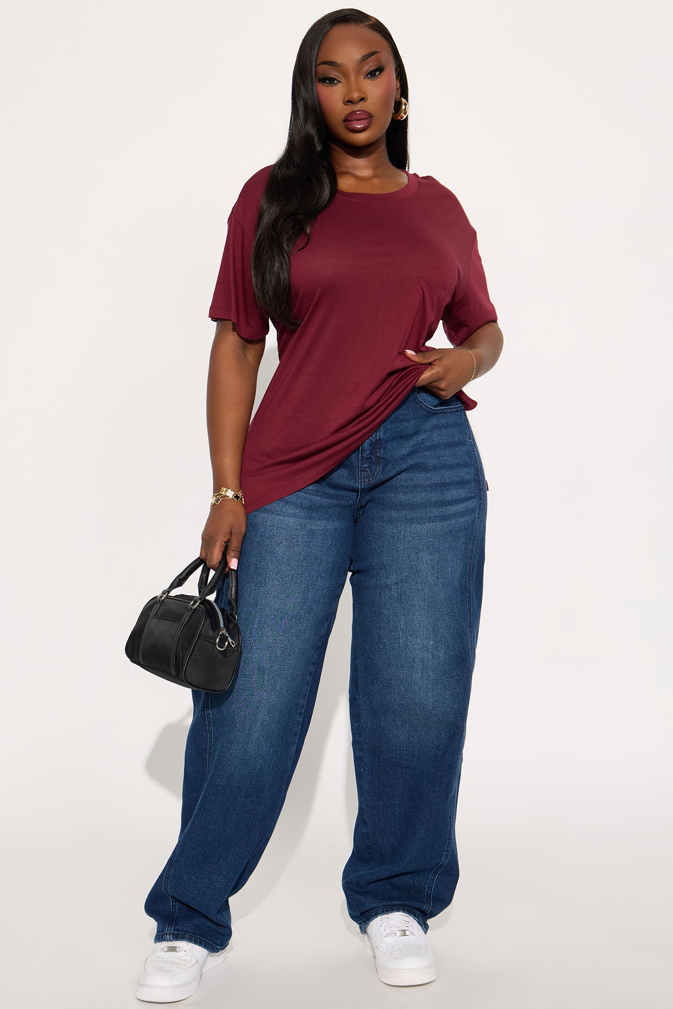 Laid Back Chillin' Pocket Tee - Burgundy
