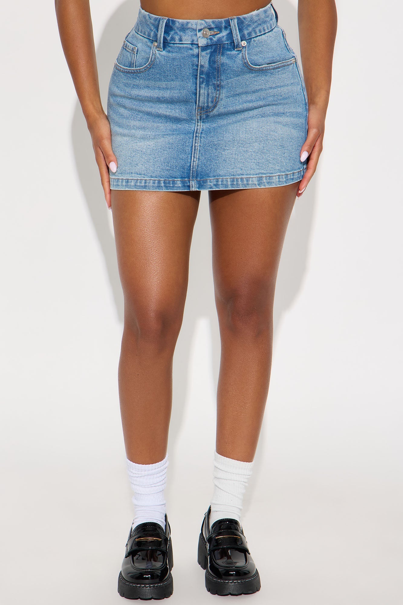 Harper Denim Mini Skirt - Medium Wash