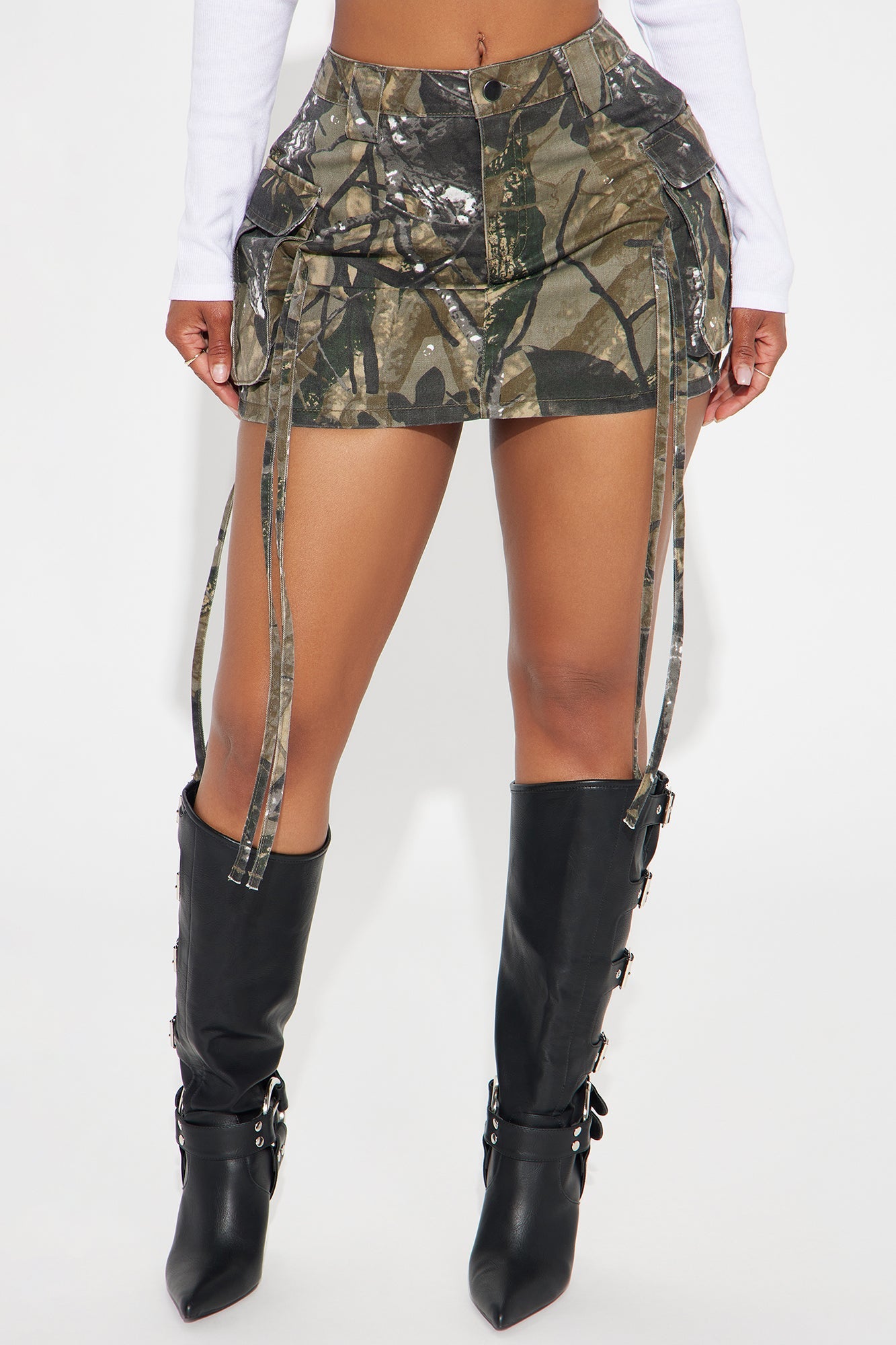 Good At This Tree Camo Mini Skirt - Olive/combo
