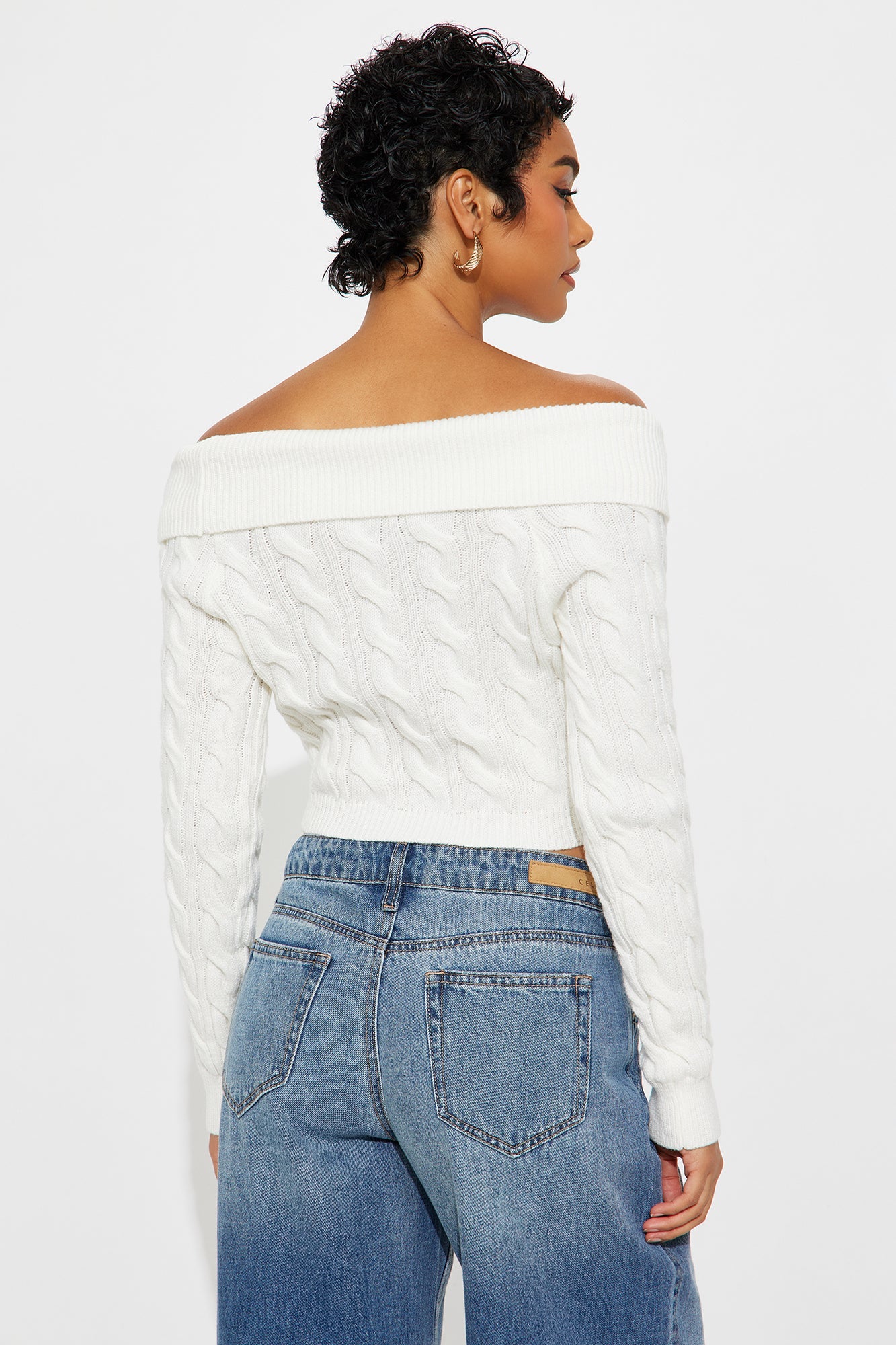 Doing My Best Cropped Sweater - Ivory
