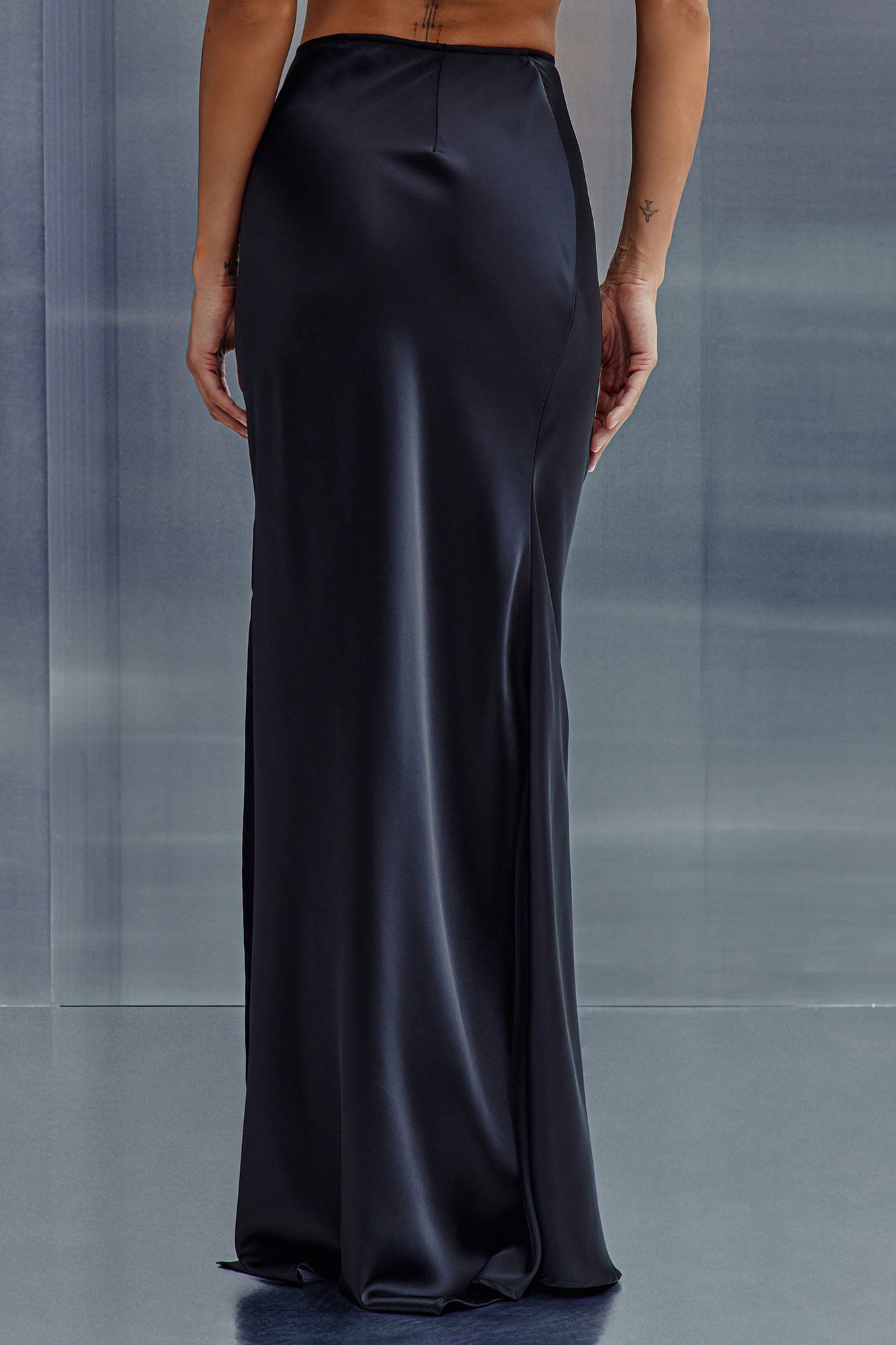 Love Like This Satin Maxi Skirt - Black
