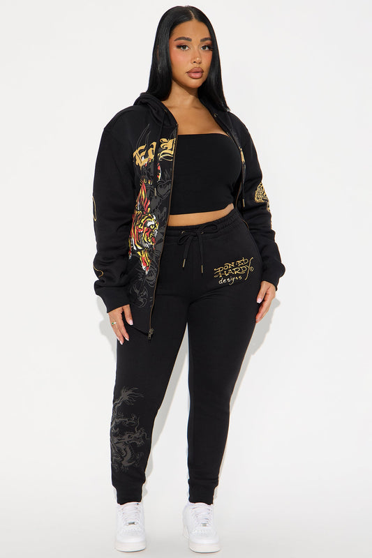 Ed Hardy Deja Vu Tiger Jogger - Black