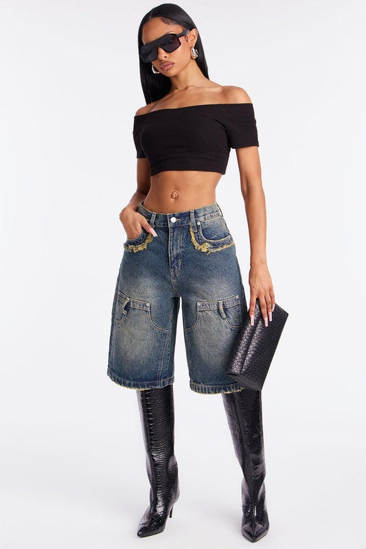 Palermo Denim Jorts - Dark Wash
