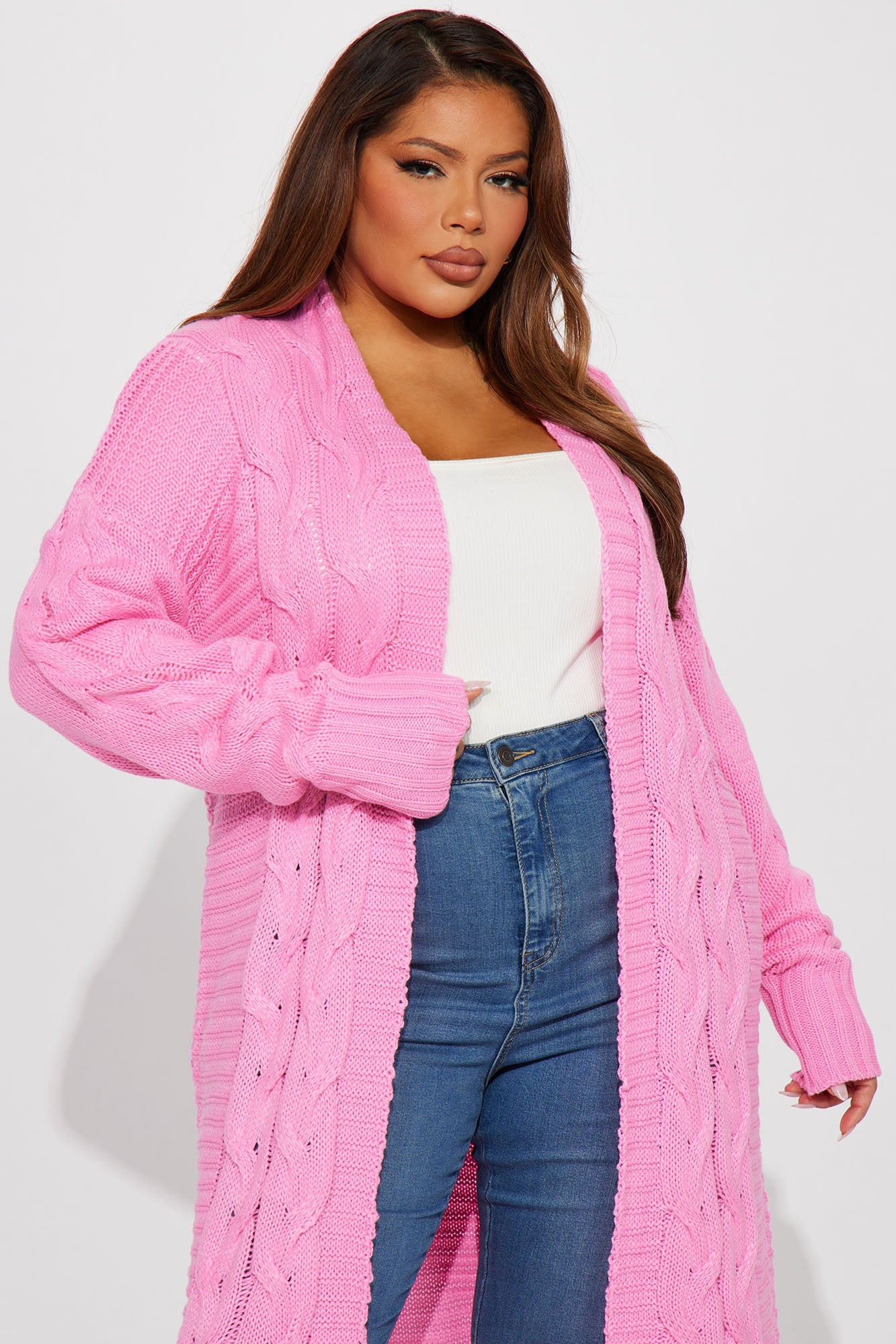 Aneria Long Cardigan - Pink