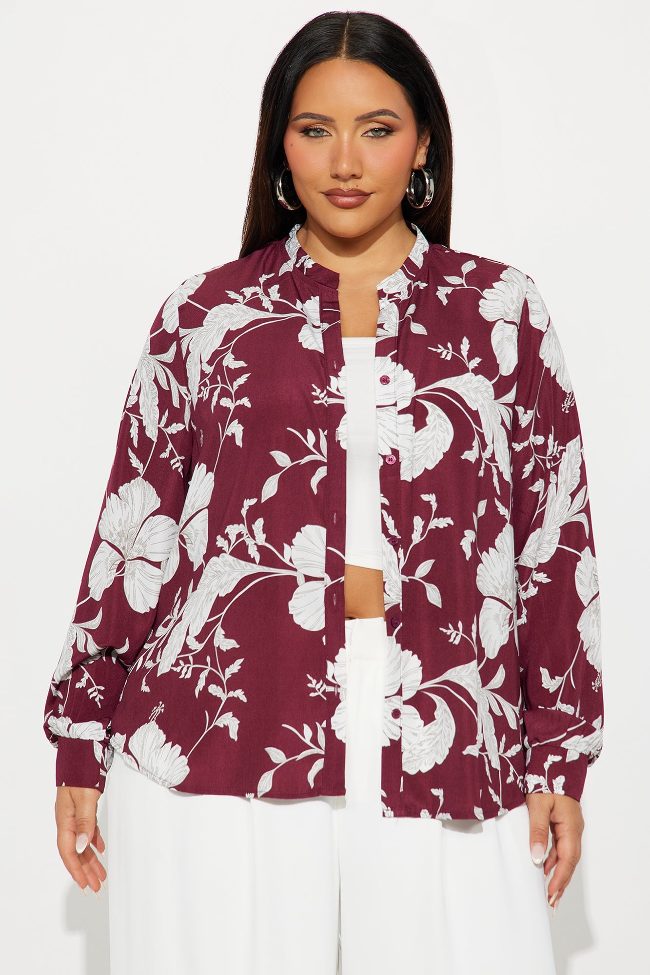 Floral Emotions Top - Burgundy/combo