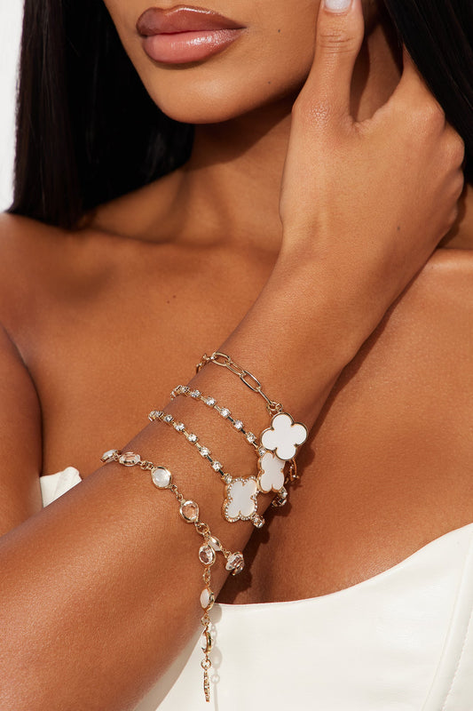 Captivated 4 Piece Bracelet Set - Gold/combo