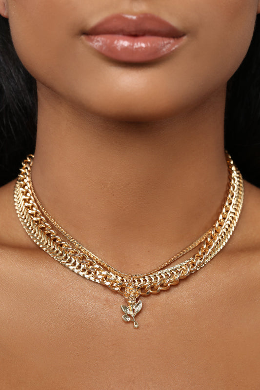 The Last Rose Necklace Set - Gold