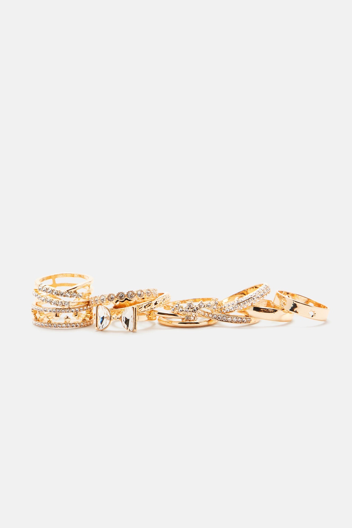Take Me Dancing 12 Piece Ring Set - Gold