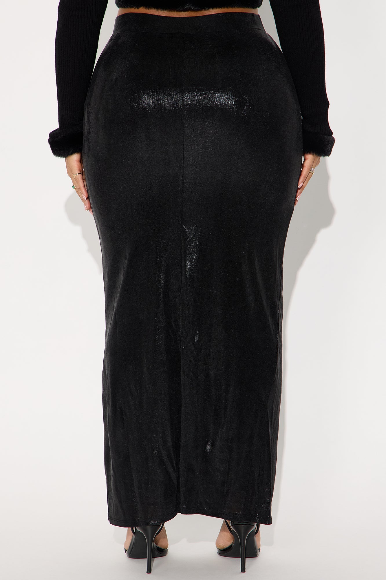 Here's To You Shimmer Maxi Skirt - Black