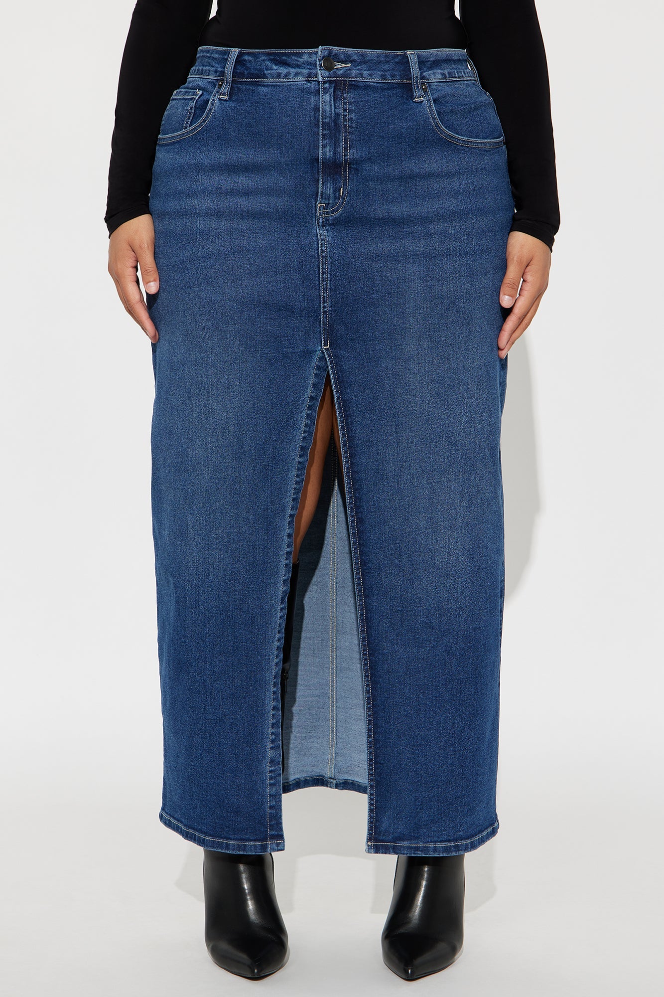 Nicole Denim Maxi Skirt - Dark Wash