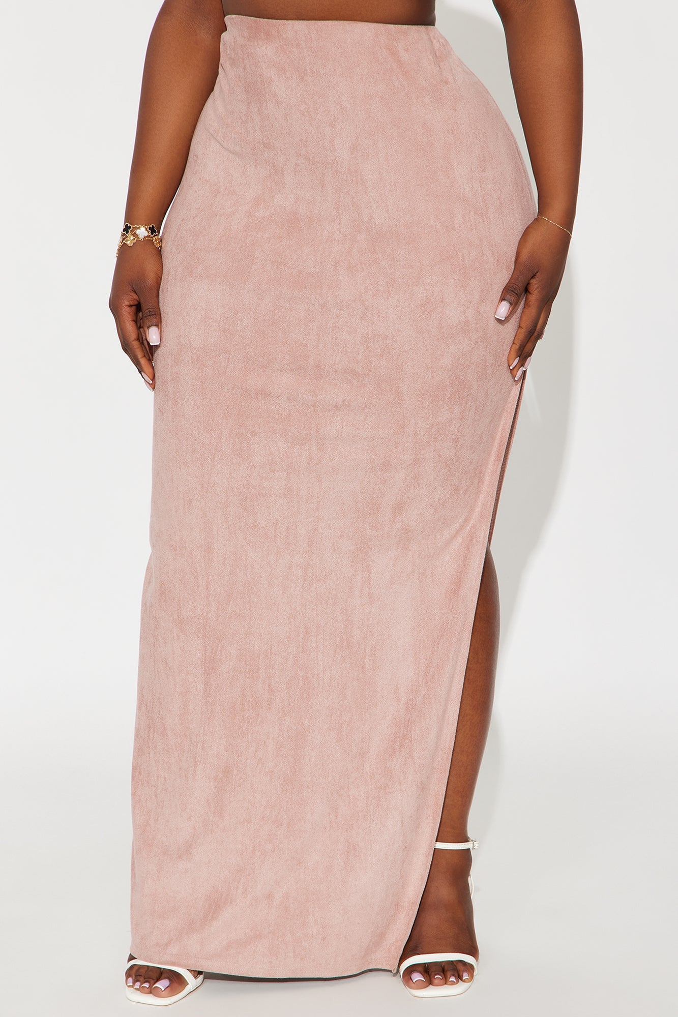 Peyton Low Rise Faux Suede Maxi Skirt - Mauve