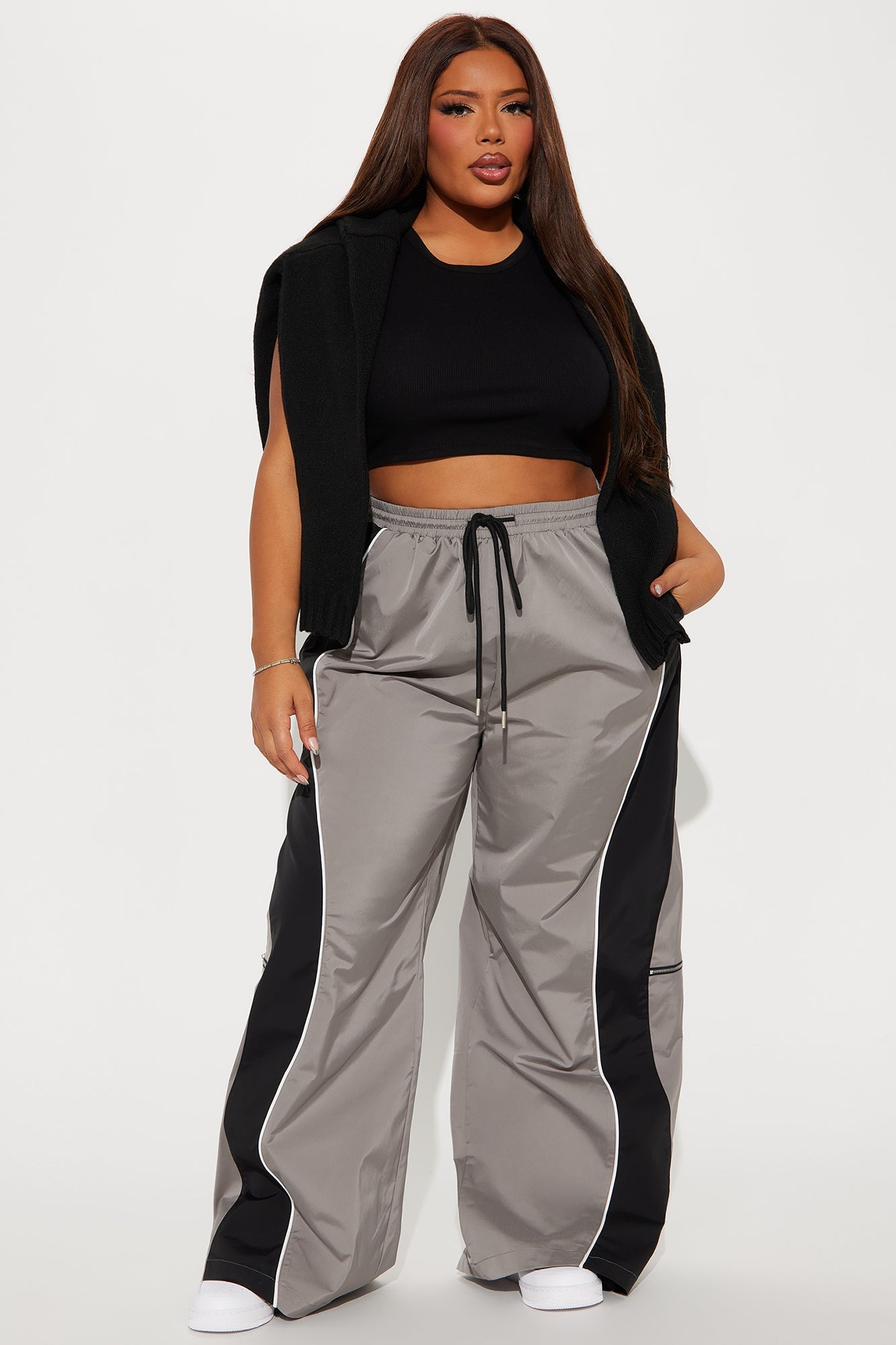 Nothing Less Windbreaker Track Pant - Charcoal/combo