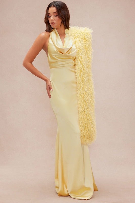Junie Faux Fur Scarf - Yellow