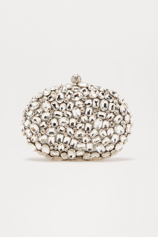 Cut Gems Clutch - Silver