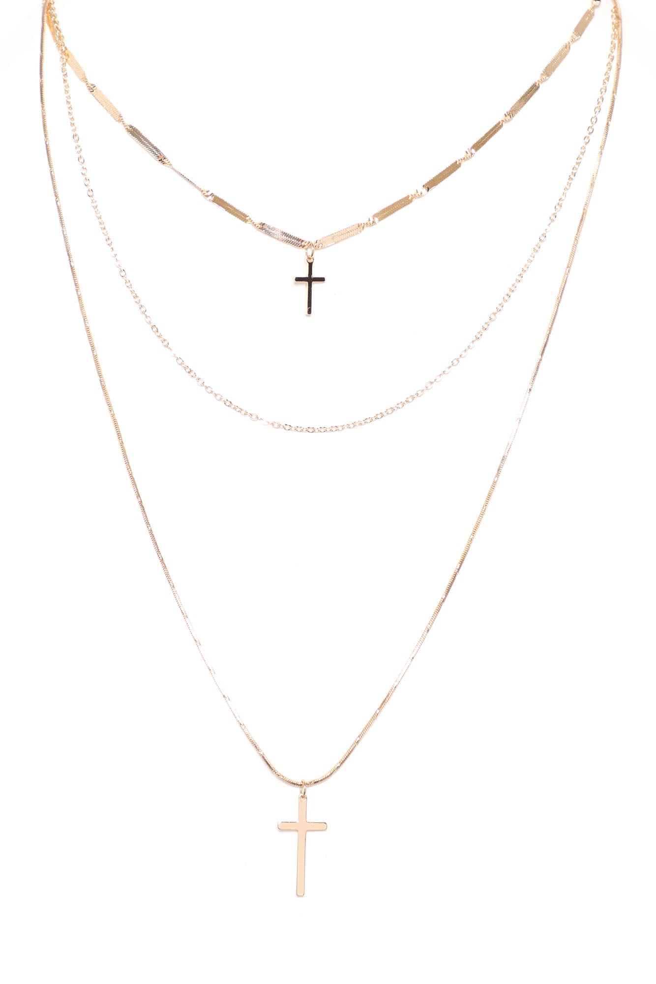 Like A Saint Cross Necklace - Gold
