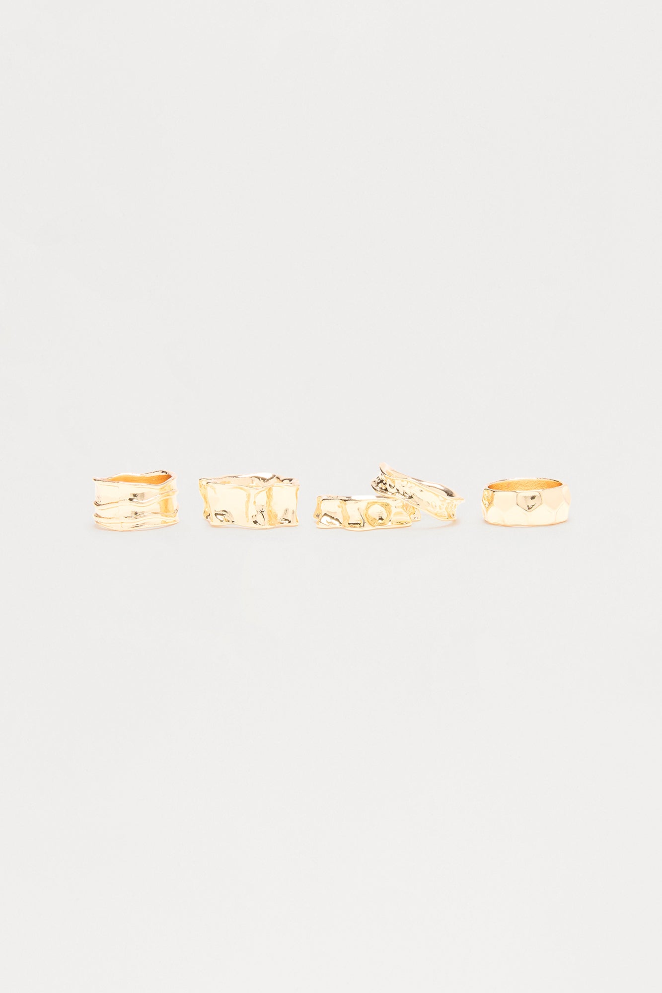 Yours Truly 5 Piece Ring Set - Gold