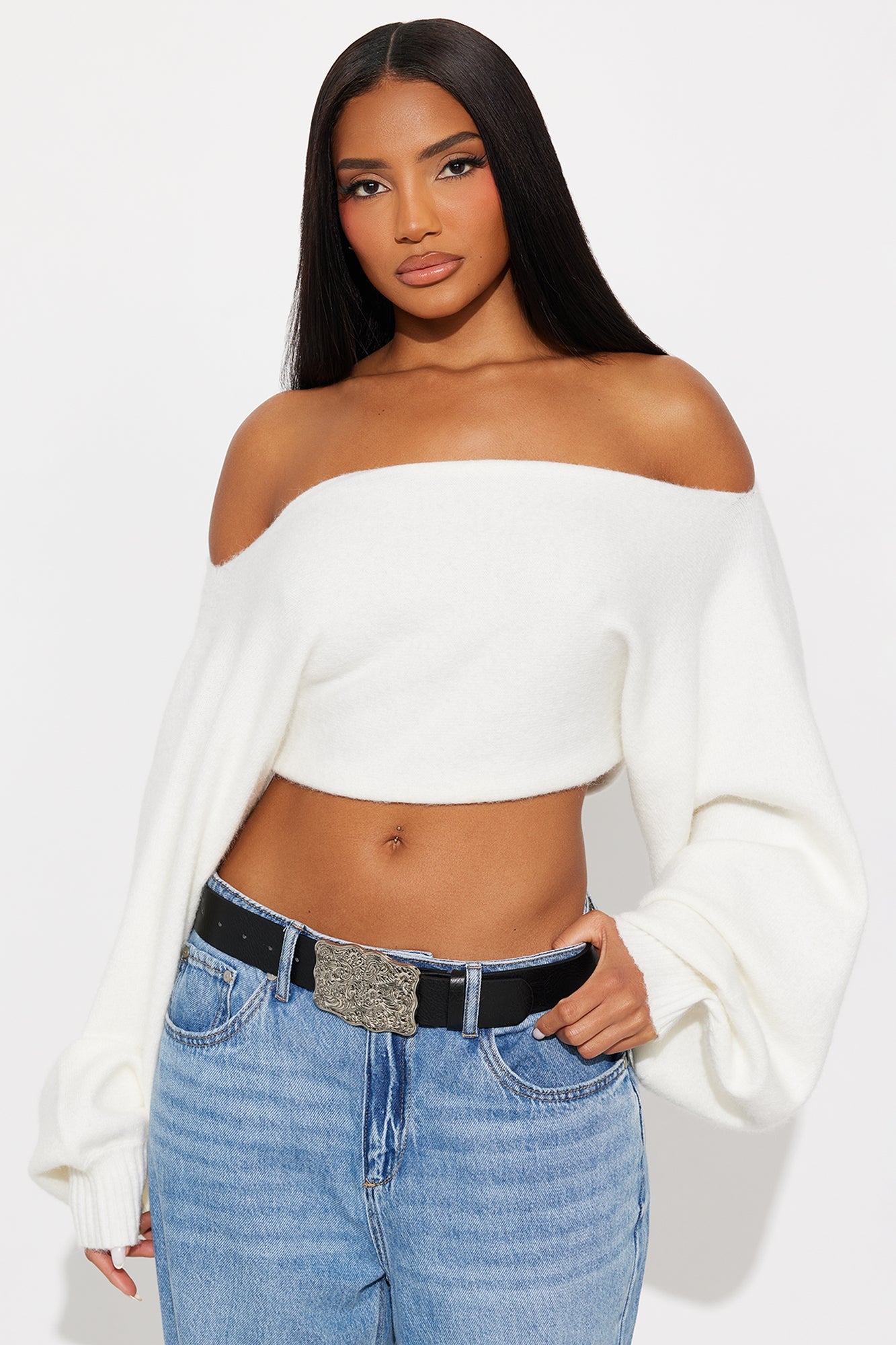 West Is Best Faux Leather Belt - Silver/Black