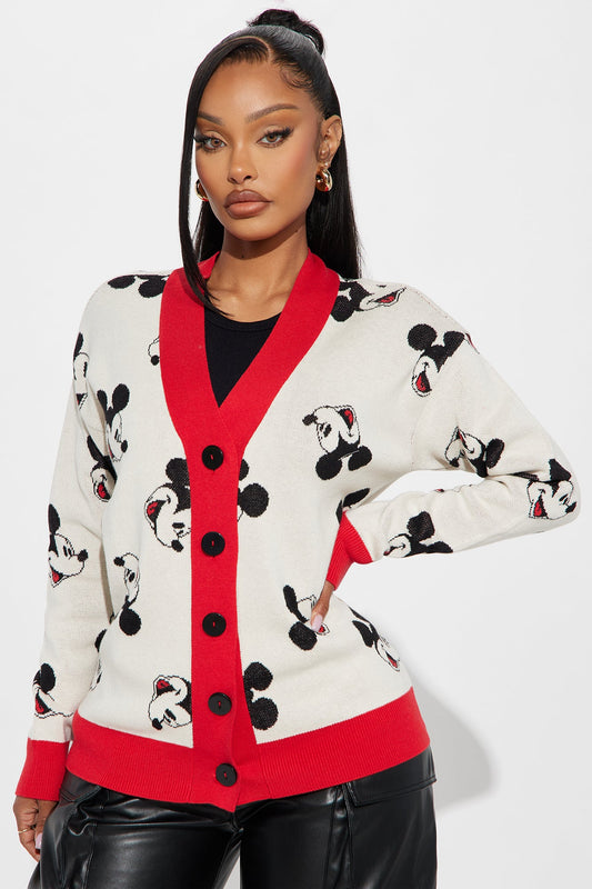 Mickey Mouse Cardigan - Cream/combo