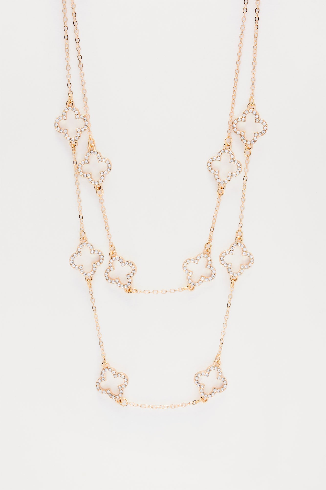 Filed Of Clovers Necklace - Gold