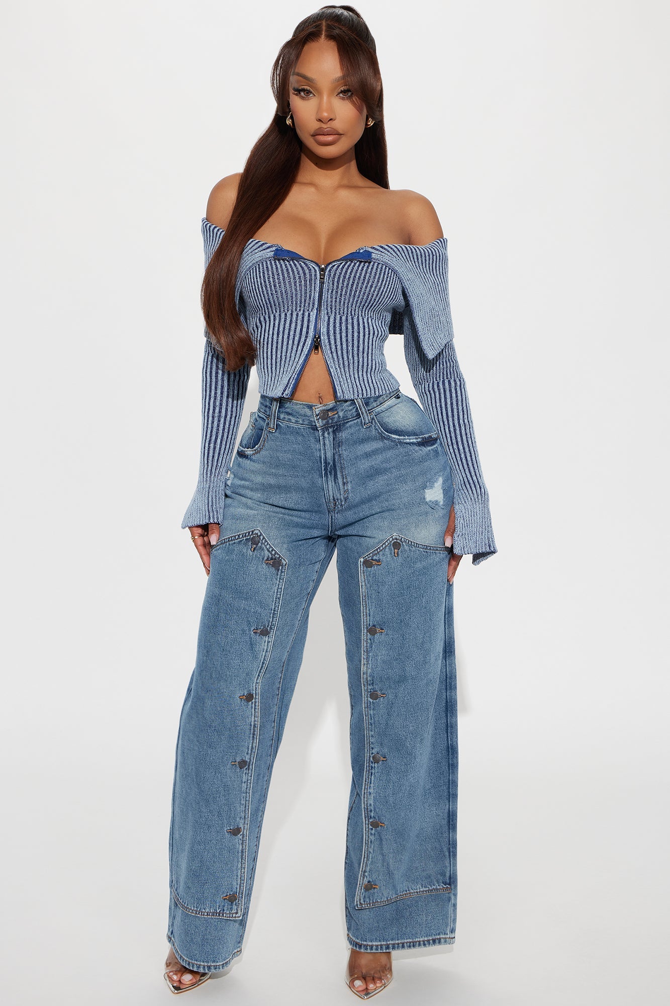 On Your Mind Washed Sweater - Blue
