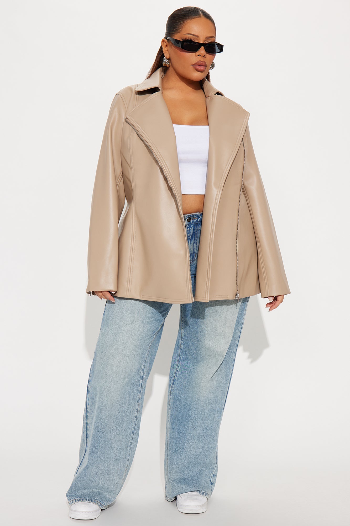 Dusk To Dawn Faux Leather Moto Jacket - Mocha